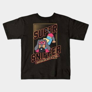 Cute Super Sniffer Dachshund Hero Funny Kids T-Shirt